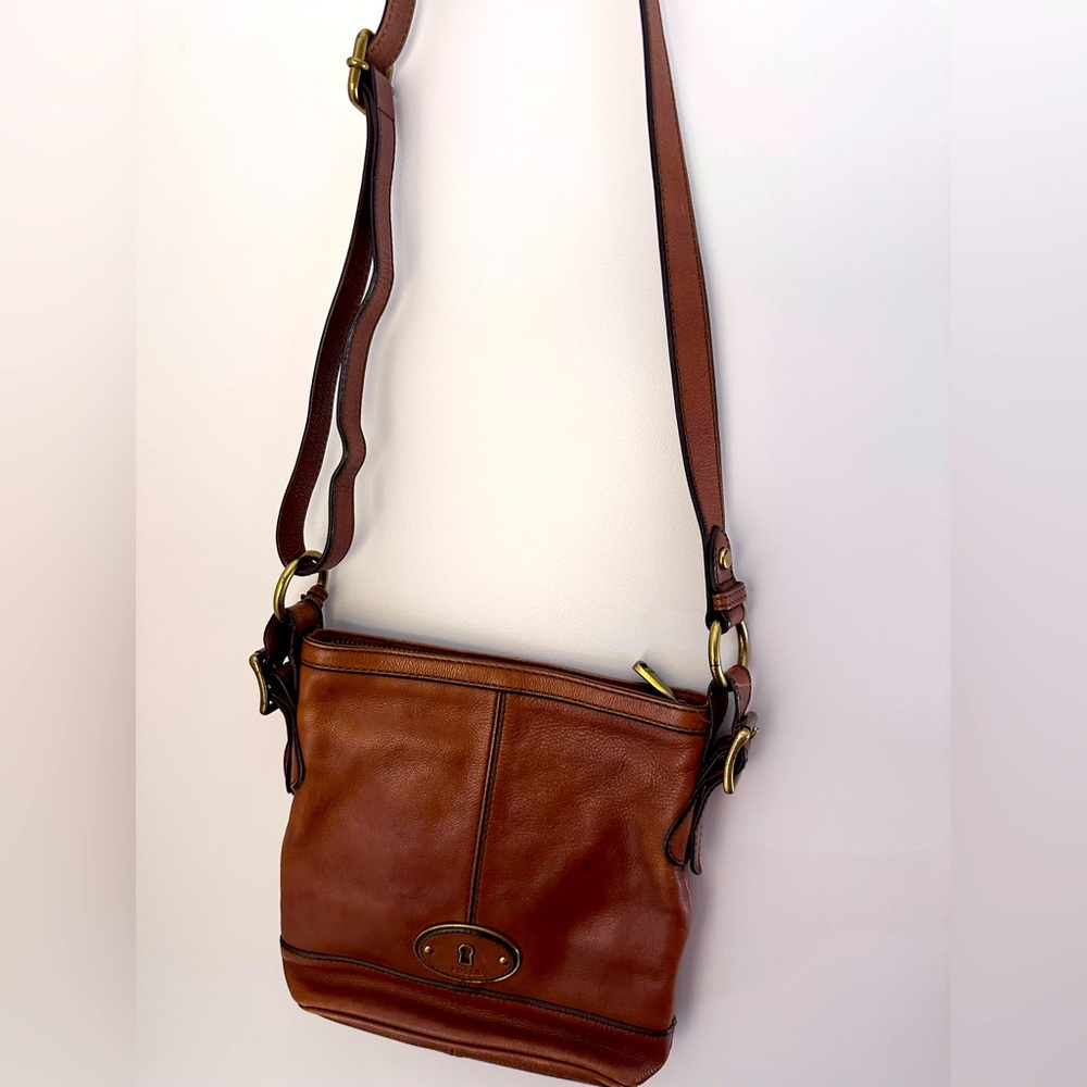 Brown Leather Crossbody Bag- Fossil